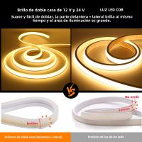 Tira De Luz LED COB Doble Lado Impermeable Flexible 12V 24V 320LEDs Alta Densidad Iluminación Lineal 0.5-20M Para Decoración De Interiores - details 4