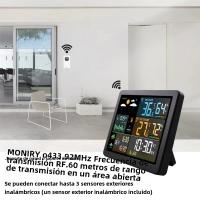 Reloj De Mesa Digital Con Estación Del Tiempo Medidor De Temperatura Y Humedad Para Interior Y Exterior Previsión Del Clima Sin Pilas Incluidas - details 1