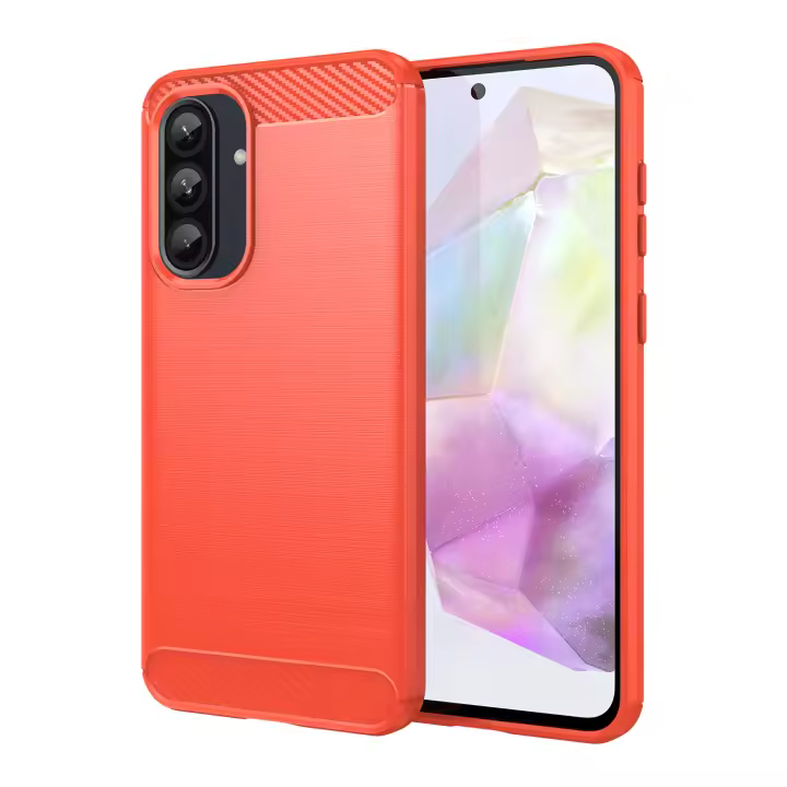 Funda Suave De TPU Con Fibra De Carbono Y Goma Para Samsung Galaxy A57 A56 A55 A37 A36 A35 A26 A25 A17 A16 A15 A07 A06 A05 A05S Anti-Scratch Y Anti-Huella - 1