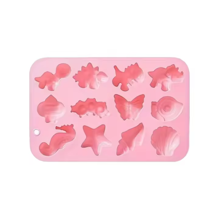 Molde De Silicona De Dinosaurio Caracol Concha Chalupa Estrella De Mar Caballito De Mar Mariposa Para Pasteles Hielo Caramelos Resina - 1