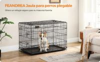 Feandrea Jaula para Perros Plegable con 2 Puertas, Bandeja Extraíble, 92,5 x 57,5 x 64 cm/107 x 70 x 77,5 cm/122 x 74,5 x 80,5 cm,/ 136 x 79 x 87 cm, L/XL/XXL/XXXL,, Negro - details 0