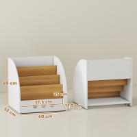 AIYAPLAY Estantería Infantil para Juguetes con Compartimento Oculto Organizador de Juguetes de 4 Niveles con Ruedas para Habitación Infantil Sala de Juegos Guardería Blanco y Natural - details 2