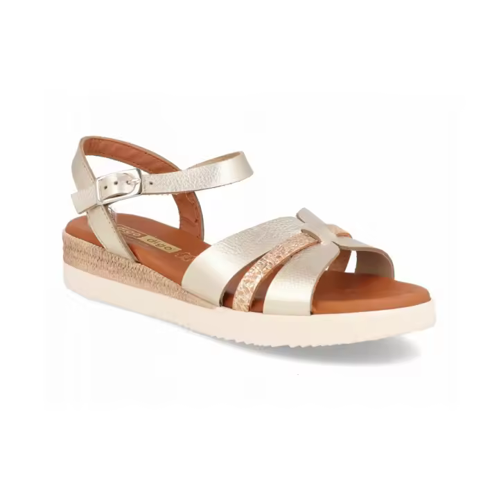 Sandalias Mujer de Piel con Plataforma y Detalle de Yute | Colección Confort 4854 Luce un estilo impecable este verano sin renunciar al bienestar de tus pies. Estas sandalias españolas Digo Digo combinan una estética moderna con materiales de primera - 1