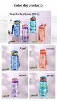 Botella De Agua Para Niños 600ml Con Taza De Sopar Y Pajita De Silicona a Prueba De Fugas Plástico Reutilizable Para El Verano - details 0