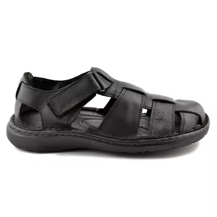 Sandalias de hombre negras de piel by Innovation Piel Piel Piel rellena de gel - 1