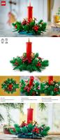 LEGO 40743 Centro de Mesa Navideño - Adorno de Navidad de Juguete con Vela Acebo Artificial, Estrellas Doradas y Hojas - Regalo de Manualidades para Niñas, Niños y Adolescentes de 12+ Años - details 0