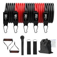 Conjunto De Bandas De Resistencia Para Fitness Y Yoga 5 Tubos Ejercitación En Casa Con Anclaje Para Puerta Y Cadenas Para Tobillo Equipo De Gimnasio - details 7