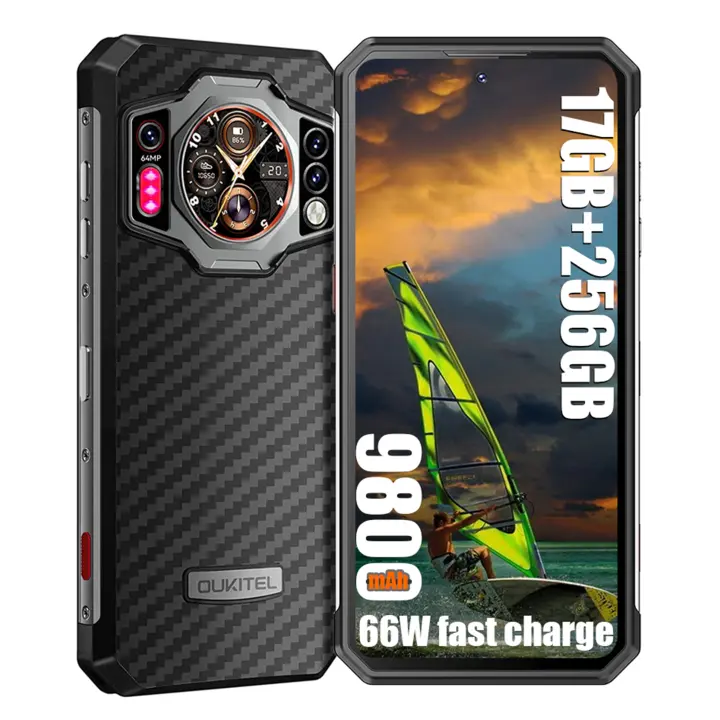 OUKITEL WP21 Teléfono móvil 12GB+256GB 9800mAh 6,58"FHD+ Smartphone 48MP+20MP Android Dual SIM 4G NFC - Negro - 1