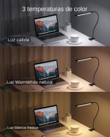 Lámpara De Escritorio LED Con Pinza Luz De Lectura Dimmer 3 Temperaturas De Color 10 Niveles De Brillo Lámpara De Mesa USB - details 6