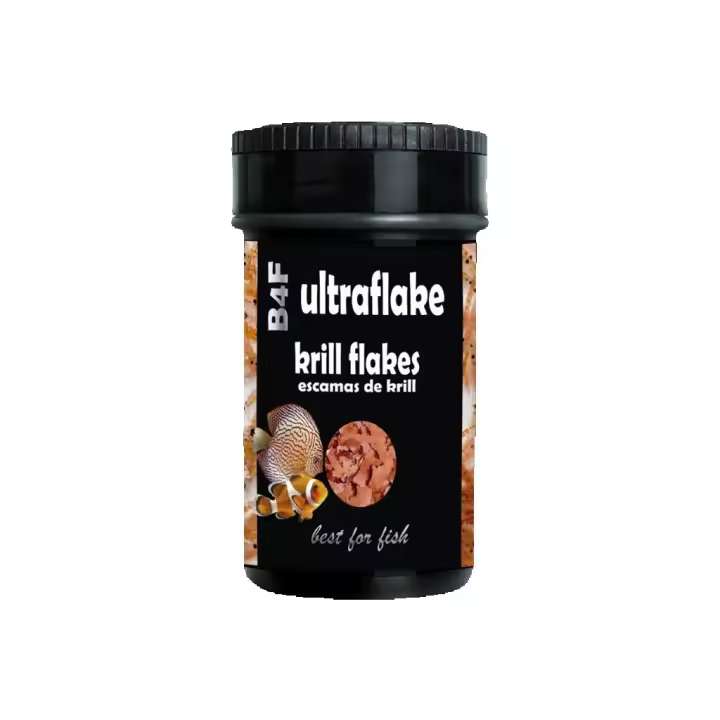 B4F Krill Flakes (250 ml) - Alimento Completo en Escamas Flotantes para Peces Tropicales (Discus, Tetras, Guppy) - 1