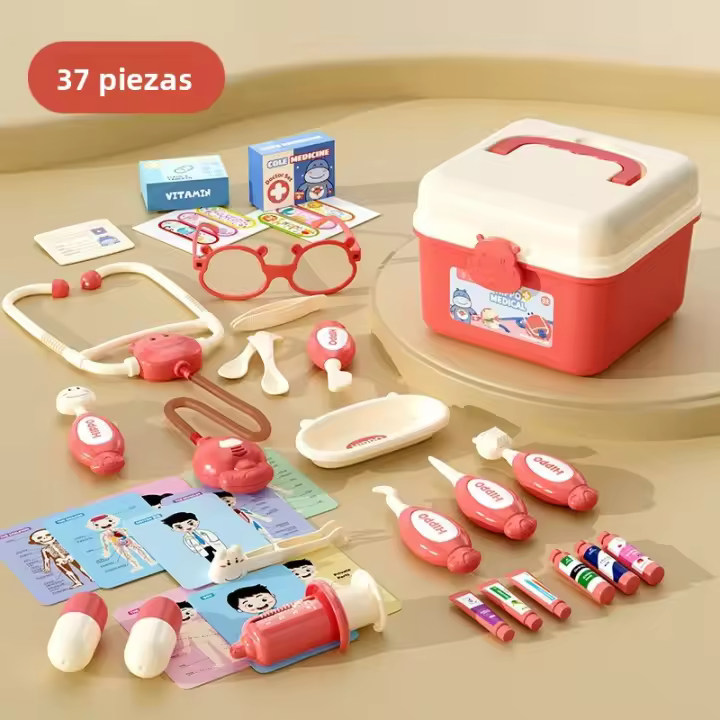 Juego De Doctor Para Niños Con Caja De Almacenamiento Set De Dentista Juguete De Hospital Para Niñas Regalo Para Niños Pretend Play Unisex - 1