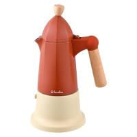 Cafetera Safari de Aluminio para 6 Tazas - Colores Rojo y Crema - Mango de Madera de Haya - Fácil de Limpiar - No Apto para Lavavajillas - Diseño para Amantes del Café - Marca United Colors Of Benetton - details 0