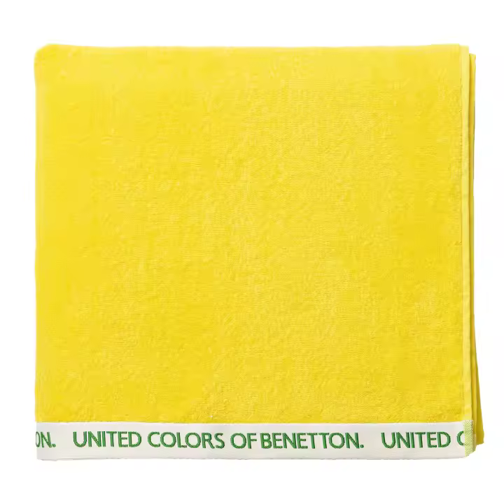 Toalla de playa 90x160cm 380gsm 100% algodón velour amarillo rainbow CASA BENETTON