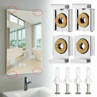 Kit De Instalación Para Espejos De Cocina Y Sala De Estar 4pcs Clip De Montaje De Acero Inoxidable Para Ventanas Y Puertas Sin Marco - details 0