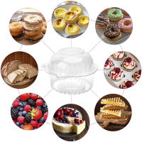 100Pcs Cajas De Tarta De Plástico Con Tapa Caja De Postre Individual Cuadrada Y Pilaable Para Cupcakes Translúcida - details 14