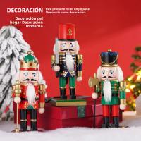 Soldado De Navidad De Madera 20CM Versión Gruesa Decoración Creativa Para El Hogar Con Colores Rojo/Azul Verde Ornamento De Artesanía Folclórica - details 8