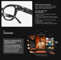 SENWA Gafas Inteligentes GS100 Hard Rock, Cámara Sony 8MP 1200P, Control Voz y Táctil, Autonomía 10h, Traducción IA - details 1