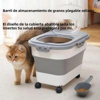 Contenedor De Almacenamiento Para Alimentos Para Perros Y Gatos 13/33LB Caja Seca Para Alimentos Para Mascotas Con Tapa Airtight Y Selladora Para Cocina Grano De Arroz - details 12