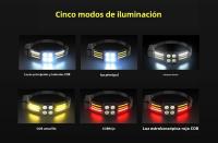 Linterna Frontal LED Recargable Tipo-C Con Sensor De Movimiento 270° Potente Para Camping Y Deportes Torcha Frontal De Reparación - details 4