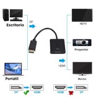 Adaptador De Cable DP a HDMI Compatible Converter De Video Y Audio Para PC Proyector HDTV DP Macho a HDMI Hembra - details 2