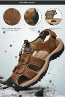 Zapatillas De Playa Para Hombre Cuero Antideslizante Casual Aumento De Altura Cómodas Zapatillas Deportivas Hombre Sandalias De Verano - details 17