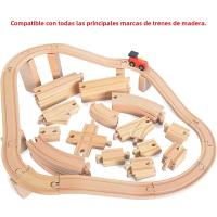 Accesorios De Pista De Tren De Madera Compatible Con Todas Las Marcas Anillo De Pista Circular Regalo Para Niños Edad 4-12 Años - details 9