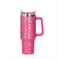 Taza De Viaje Inmunda De 40oz Con Estampado De Leopardo Y Palanca De Acero Inoxidable Reutilizable Para Deportes Al Aire Libre Y Camping - details 6