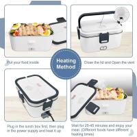 Fiambrera eléctrica con calefacción de 1,8 L - Caja calefactora 3 en 1 de 12 V, 24 V, 220 V con bolsa y caja de comida extraíble de acero inoxidable para coche, camión, oficina, hogar - details 1