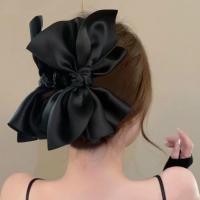 Grande Pinza Para El Cabello Con Lazo Nueva Moda Color Sólido Negro Herramientas De Estilo Para Mujer Y Niñas Accesorios De Cabello - details 4