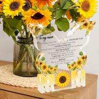 Regalo Para Mamá Placa De Acrílico En Forma De Mariposa Y Girasol Delicado Regalo De Cumpleaños Para Mamá De Hijo E Hija - details 2