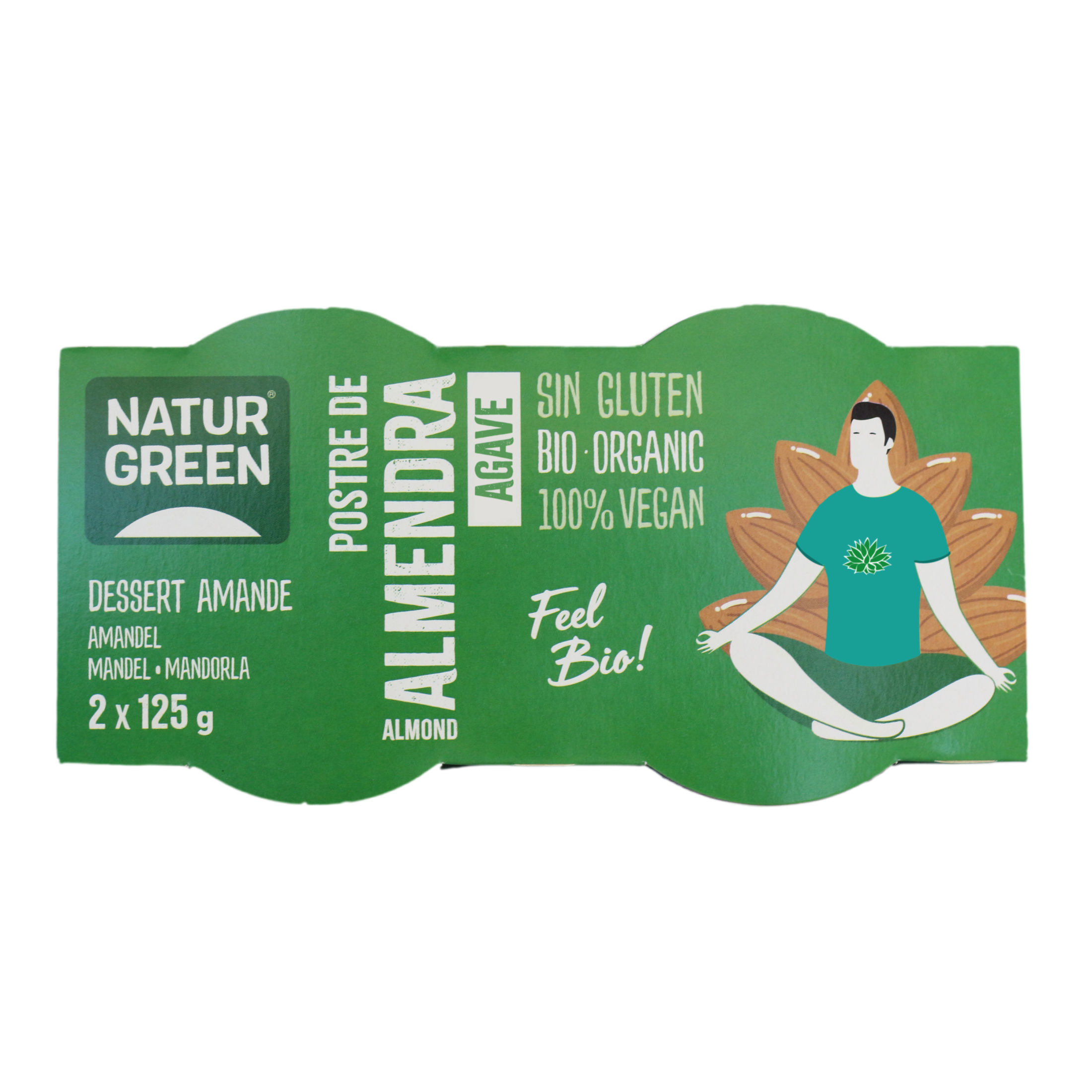 Pack 6x Postre de Almendra y Sirope de Agave Bio (2x125 g) NaturGreen