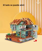 Bloques De Construcción Creativos De Pesca Cabin Wharf Modelo De Pueblo Con Figuras Mini Bricks Juguete Para Niños - details 8