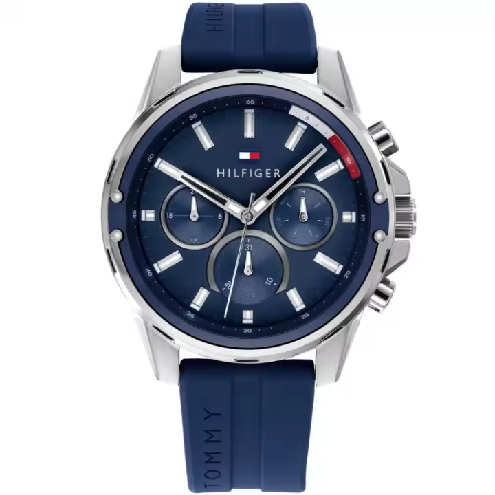 Reloj de Hombre Tommy Hilfiger 1791791, Esfera Azul de 45 MM + Caja de Regalo Elegante - 1