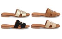 105 - BDA SANDALIAS PLANAS 15 COLORES : CUERO , ORO , BEIGE TALLAS : 35 AL 41 CORTE EXTERIOR : PIEL FORRO INTERIOR : PIEL PLANTILLA : PIEL / GEL ALTURA TACÓN / CUÑA : 2 CM. PISO : SINTÉTICO - details 0