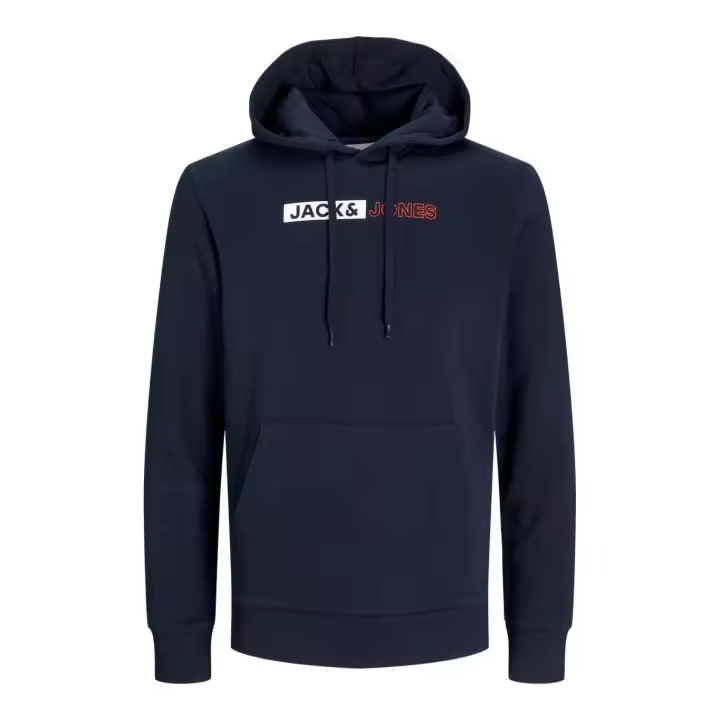 Jack & Jones Hombre sudadera con capucha ajustable y bolso frontal JJECORP SWEAT PLAY NOOS Moda casual informal OTOÑO INVIERNO REF 12233599 - 1
