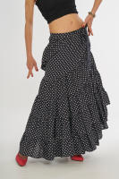 Falda Larga de Flamenco Envolvente de Algodón Natural con Volantes y Talla única. La falda ANOUSHKA es elegante y original. - details 0