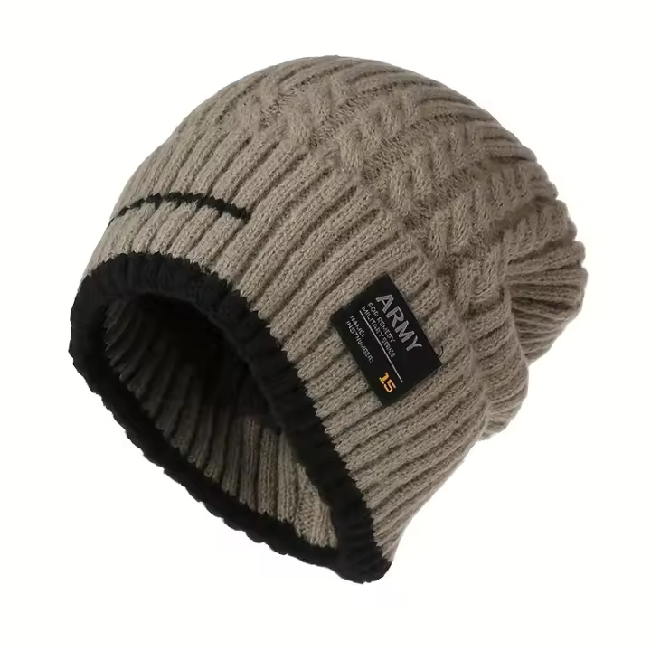 Gorro De Punto Grueso Para Hombres Y Mujeres Gorro De Invierno Unisex Estilo Casual Solido Para Uso En Exteriores - 1