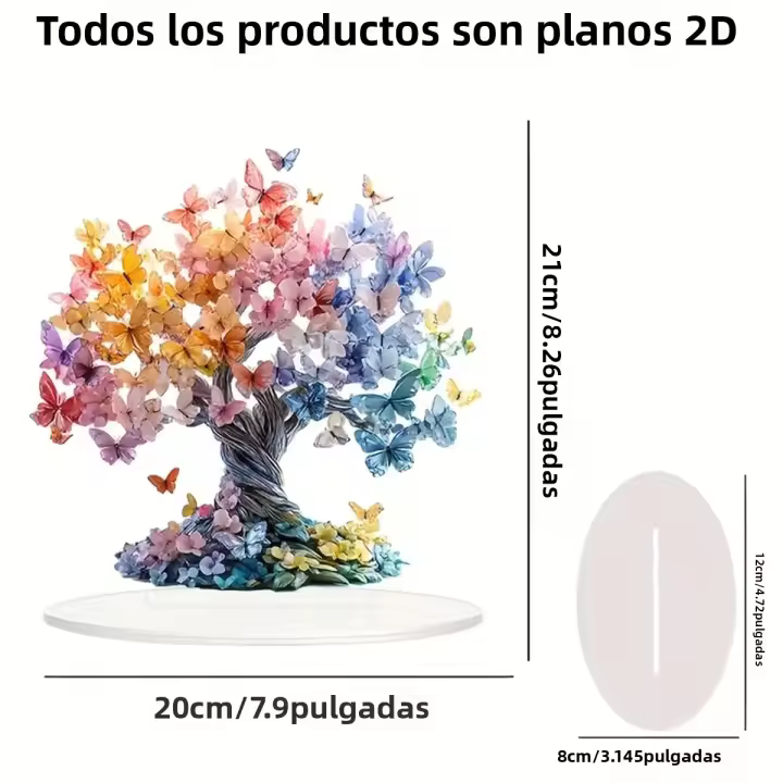Adornos De Árbol De La Vida En Acrílico Coloridos Con Mariposa Decoración De Habitación Estética Para Estudio Regalos Para Amigos Y Familia - 1