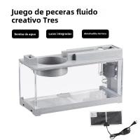 Acuario De Escritorio Micro Paisaje Silencioso Con Flujo De Agua Filtro De Estilo De Piedra Imitada Para Decoración Del Hogar - details 17