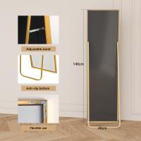 Espejo de Cuerpo Entero de Pie 140x40 cm, Marco de Aluminio Dorado, Vidrio Templado, Ajustable y Estable – Espejo Moderno para Dormitorio, Sala o Vestidor - details 1