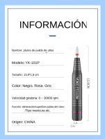 YOKEFELLOW Kit De Archivo De Uñas Eléctrico 30000RPM Para Acrílico Y Gel Manicura Y Pedicura Profesional Para Uso Doméstico - details 10