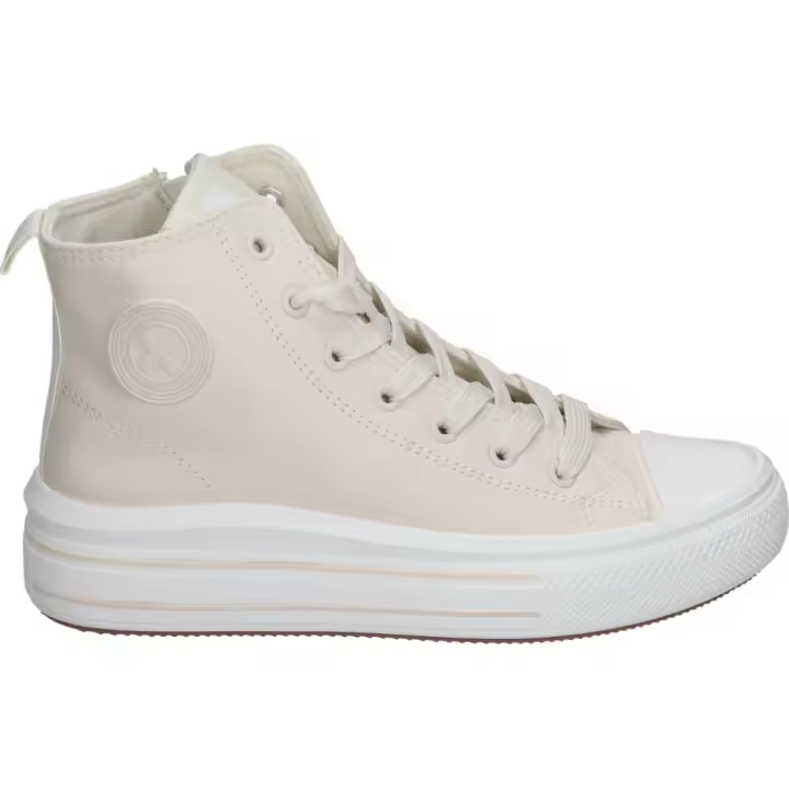 XTI | Zapatillas Abotinadas XTI Kids para Niña – Deportiva Casual Beige – Sneakers con Cordones y Cremallera Lateral – Estilosas – Cómodas y Ajuste Máximo – Combinables – Modelo 151065 - 1