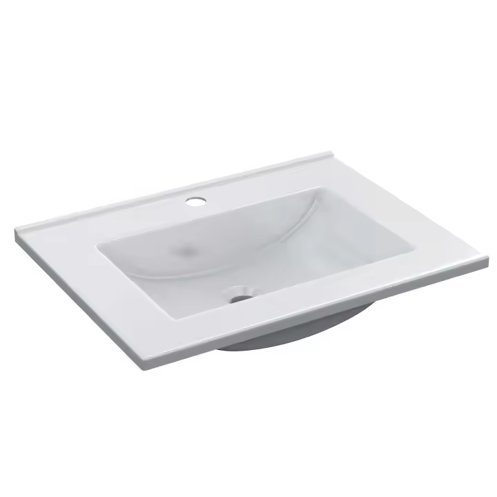Miroytengo Lavabo PmmA baño color blanco 60x45 cm lavamanos pila rectangular mueble - 1