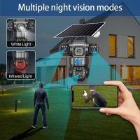 FGNS Cámara Solar de 12 MP, 3 Lentes, 3 Pantallas, Cámara Solar 4G SIM para exteriores, cámara web PIR, IP66, detección humana, vídeo de seguridad CCTV, batería, cámara IP PTZ - details 6