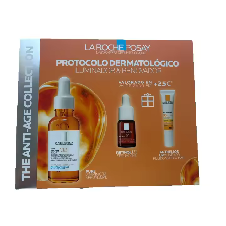La Roche Posay Cofre Pure Vitamin C12 Serum 30ml+ Serum Retinol B3 5ml. + Anthelios Uv-mune 400 Fluido Invisible 10ml - 1