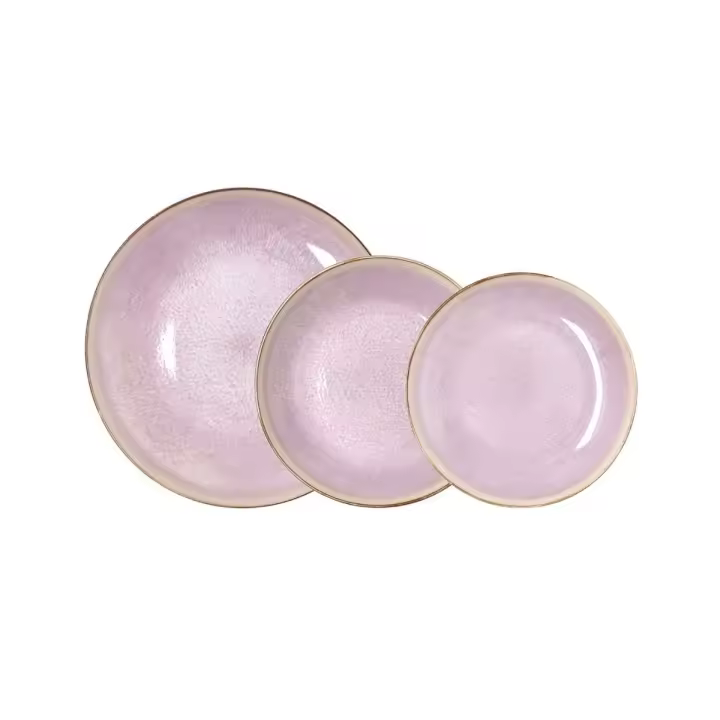 Vajilla Lanai Bidasoa 12 piezas 4 servicios porcelana rosa - 1