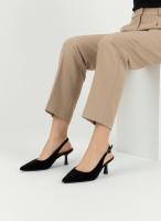 Calzados soraia, Zapatos de Salón Destalonados Minimalistas de Punta Fina para Mujer con Tacón Bajo (Kitten Heel), Correa Trasera Ajustable y Acabado Suave - Elegantes para Oficina y Fiesta - details 15