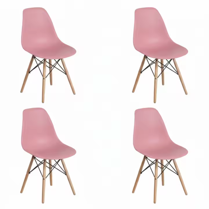 DASCK Pack 4 Sillas Nórdicas | Madera Haya | Polipropileno Ergonómico | 120 kg | Comedor Cocina Salón - 1