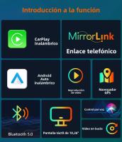 Radio De Coche Multimedia 10.26' Con Wireless Carplay Pantalla Para A-pple Y Android Monitor 4K DVR Cámara De Retroceso Resolución 1280x720 Touch Screen - details 2
