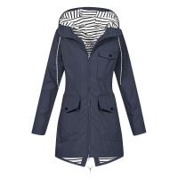 Chaqueta De Lluvia Para Mujer En Color Sólido Casual Impermeable Con Capucha Abrigo De Montañismo a Prueba De Viento De Polyester Y Spandex Cierre De Cremallera Estilo Regular Longitud Larga - details 16